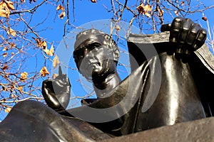 Jean Jacques Rousseau statue in Geneva Switzerland