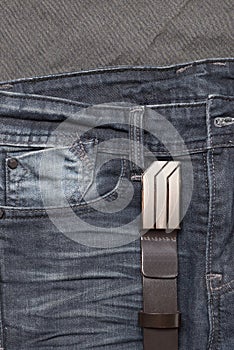 Jean and leather belt