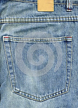 Jeans back pocket with patch