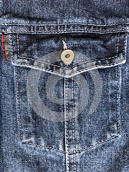 Jeans background with buttoned chest pocket