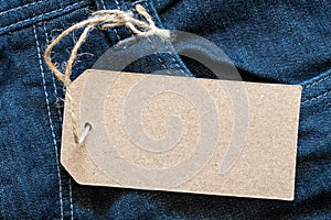 Jeans with blank tag for your text