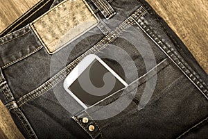 Jeans with cellphone