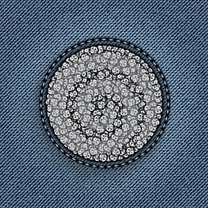 Jeans circle with spangles