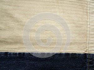 Jeans and Corduroy background