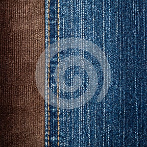Jeans and corduroy textures