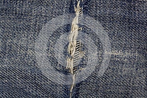 Jeans fabric with fissure