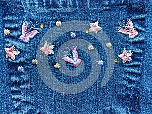 Jeans fashion denim fabric background