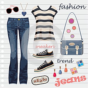 Jeans fashion set