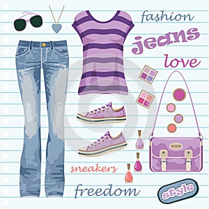 Jeans fashion set