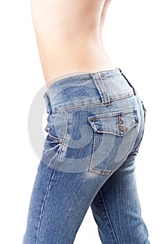 Jeans on Female buttocks