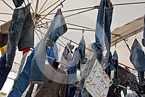 Jeans in a market