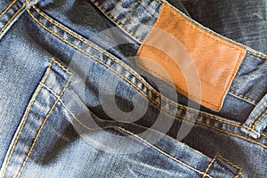 Jeans pants with back pocket and brown tag