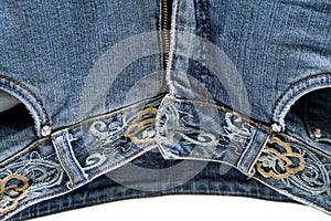 Jeans pants with zipper