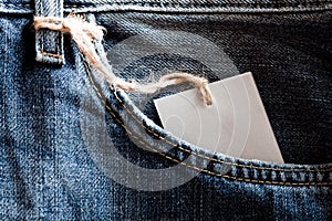 Jeans pocket with blank label
