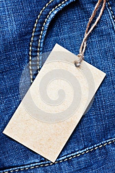 Jeans pocket with blank label