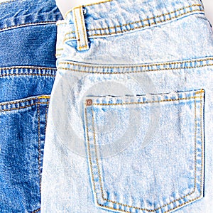 Jeans pocket close-up.