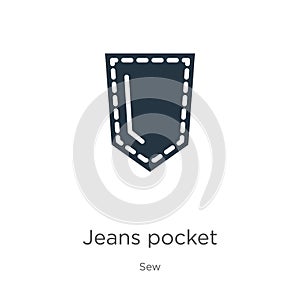 Jeans pocket icon vector. Trendy flat jeans pocket icon from sew collection isolated on white background. Vector illustration can