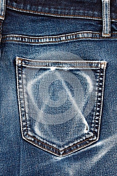 Jeans pocket with smartphone pattern