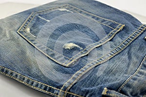 Jeans pocket tear