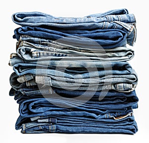 Jeans stacked.