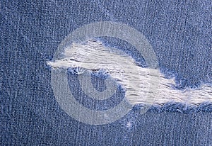 Jeans torn denim texture.