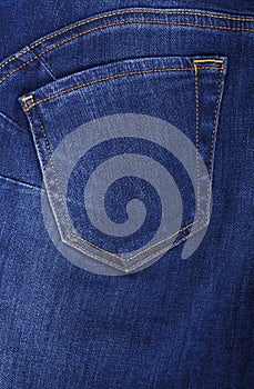 Jeans upper part of the pocket.