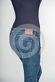 Jeans on a woman rear view