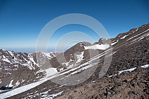 Jebel Toubkal winter ascent in high atlas mountains in morocco