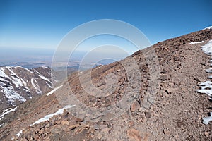 Jebel Toubkal winter ascent in high atlas mountains in morocco