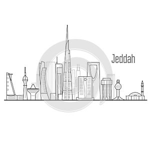 Jeddah cityscape - towers and landmarks of Jiddah, city skyline