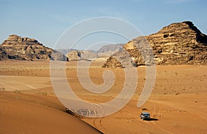 Jeep car in desert