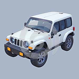 Jeep Car Icon Cartoon Illustration