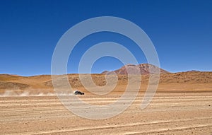 Jeep crossing the desert