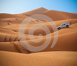 Jeep and Desert Dunes