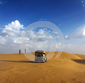 Jeep in desert - safari