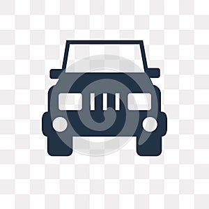 Jeep front vector icon isolated on transparent background, Jeep