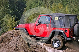 Jeep on the hard road