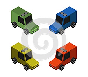 Jeep isometric icon illustrated in vector on white background