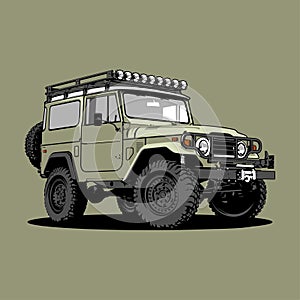 Jeep Land Cruiser FJ40 car illustration vector photo
