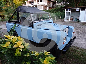 A jeep parked on bequia