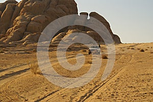 Jeep safari in desert