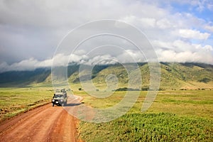 Jeep safari in Ngorongoro Crater. Tanzania