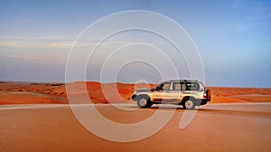 Jeep at the top of the dune