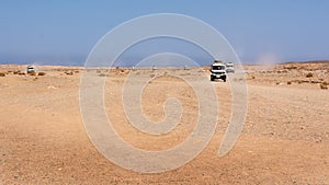 Jeep tour on stone desert