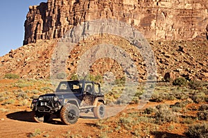 Jeep in Utah's San Juan County Desert