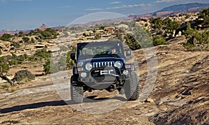Jeep On Utah Slickrock