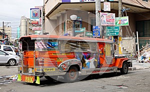 A jeepney parking at Baclaran district, Manila, Philippines