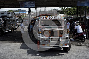 Jeepneys terminal in Legazpi in the Philippines