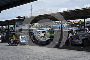 Jeepneys terminal in Legazpi in the Philippines