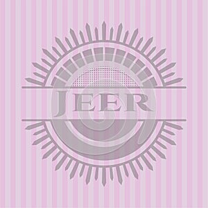 Jeer pink emblem. Elegant design